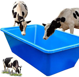 Rectangular Plastic Trough - Chew Resistant, Heavy-Duty Feed and Water Storage for Livestock and Horses