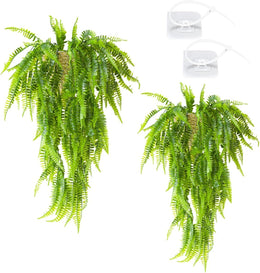 2 Pack Artificial Hanging Vines Plants，Artificial Plastic Plant，Reptile Plants Terrarium Hanging Plant Artificial Leaves Reptile Hide with Paste The Buckle
