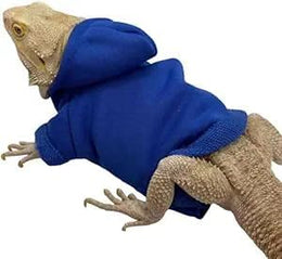 Lizard Clothes for Bearded Dragons Reptile Apparel Handmade Cotton Material Hoodies Gift for Lizard Small Animal Gecko Chameleon(Blue)