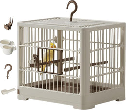Small Bird Travel Cage, The Lightweight Small Birds Starter Kit with Birdcages and Accessories for Parakeets, Parrotlets, Parrots, Lovebirds, 30x23x26cm