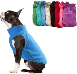 JACKO & CO - Fleece Vest Dog Sweater with Leash Ring - Soft, Warm & Lightweight Pullover Coat for Small & Medium Dogs, Puppies & Cats - Cozy Fall/Winter/Spring Pet Jacket (Blue, M 2.7-4.5kg)