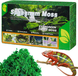 OMJMYY 300g Sphagnum Moss for Humidity Natural Reptile Moss Sphagnum Moss for Plants for Reptiles & Amphibians Hatching Reptile Substrate for Snakes Frogs Turtles Gecko Pet Snails(Dark Green)
