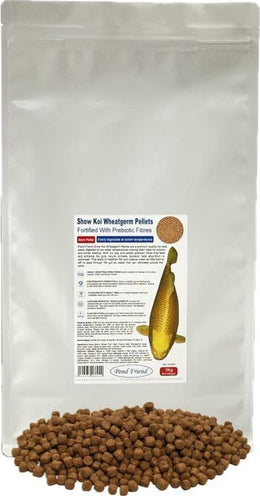 Show Koi Wheatgerm Pellets Autumn Winter & Spring Low Temperature Food 6mm 3kg With Prebiotics To Aid Digestion & Immune System Increase Probiotic Bacteria Gut Health