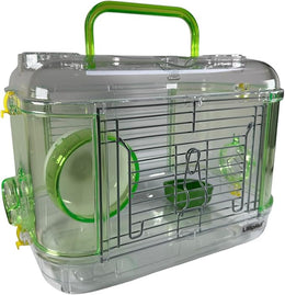 Hamster Cage – Portable Small Animal Habitat with Accessories, Durable and Compact Design for Hamsters, Gerbils, and Small Pets (Green, Mini)