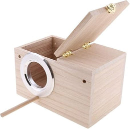 PIVBY Parakeet Nest Box Bird House Budgie Wood Breeding Box for Lovebirds, Parrotlets Mating Box (M:7.94.74.7 inch)