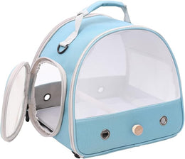 Parrotlets Travel Carrier with Standing Perch,Lightweight Breathable Parrot Cage, Small Pet Carrier Bag with Shoulder Strap,Bird Rat Guinea Pig Squirrel (Blue, One Size)