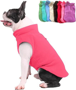 JACKO & CO - Fleece Vest Dog Sweater with Leash Ring - Soft, Warm & Lightweight Pullover Coat for Small & Medium Dogs, Puppies & Cats - Cozy Fall/Winter/Spring Pet Jacket (Pink, L (4.5-7.3 kg)