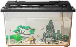 Reptile Cage,Reptile Feeding Box Snake Breeding Tank | Portable Habitat Feeding Box with Handle Tank Carrier for Pet, Gecko & Frog