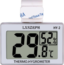 Accurate Reptile Thermometer Hygrometer, Self‑Adhesive Digital Temperature Humidity Meter with ℃/℉ Switch, Mini LCD Gauge for Terrarium Vivarium Bearded Dragon Tank Accessories (1pack)