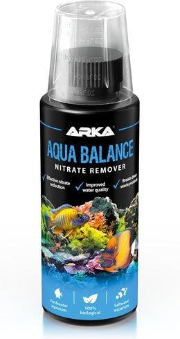 Nitrate remover aquarium – ARKA Aqua Balance 118 ml – biologically reduces nitrate, algae & water cloudiness – supports stable water quality & fish health – for freshwater & marine tanks