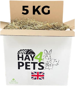 Meadow Hay - 5kg. Fresh, Green Feeding Hay For Rabbit, Guinea Pig, Hamster & Small Animals. High Fibre, Natural Food For Pets. Dried Grass Animal Feed