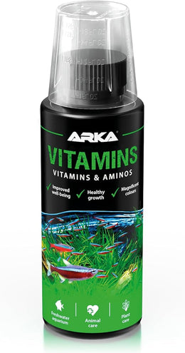 Multivitamin Booster for Aquarium Fish – ARKA Vitamins 118 ml – supports immune system, colour & vitality – with amino acids – for freshwater aquariums – bioavailable & nitrate-free – stress relief