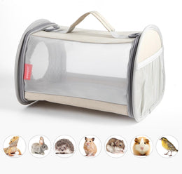 Guinea Pig Carrier Bag, Portable Small Animal Carrier, Breathable & Perspective Design, Travel Pouch for Various Small Pets (small carrier bag)