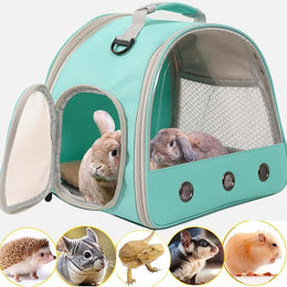 Bearded Dragon Travel Carrier, Space Capsule Clear Bubble Window Small Animal Travel Backpack for Hedgehog Rat Parrot Bird Bearded Dragon, Snake,Airline Approved (Green, Carrier)
