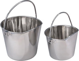 Pro Select Stainless Steel Pet Pail, 1-Quart Size – Heavy Duty Flat Sided Pail Great for Providing Water in Pet Kennels, Silver