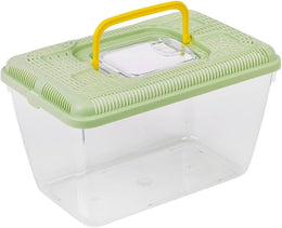 URBNLIVING Plastic Reptile Terrarium Transport Box | Snake, Spider, Tarantula & Insect Carrier | Small Animal & Fish Tank Container - Green