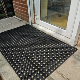 Heavy Duty Rubber Door Mat - Non Slip Indoor Outdoor Entrance Mat | Weatherproof, Anti-Fatigue, Dirt Trapper, Drainage & Safety Mat | Ideal for Home, Shop & Commercial Use (100cm x 50cm x 16mm)