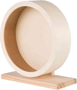 TRIXIE exercise wheel with ball bearings – for hamsters – closed cork running surface – untreated wood – exercise wheel diameter: 28 cm – 60923
