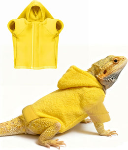 Lizard Clothes for Bearded Dragons Reptile Apparel Handmade Cotton Material Hoodies Gift for Lizards, Bearded Dragons, Crested Geckos, and Chameleons (yellow)