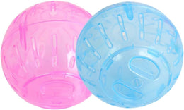 2Pcs Rotundity Hamster Balls Transparent Dwarf Hamster Exercise Balls Running Wheel Gerbil, Small Animals, Portable and Compact Small Animal Supplies (Blue and Pink)