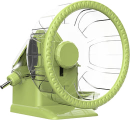 4 in 1 Hamster Exercise Wheel, Hamster House with Running Wheel, Food Bowl, Water Bottle, and Hideout, Small Animals Exercise Running Toys for Hamsters Gerbils Mice (Green, Medium (19.5cm))