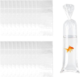 20 Pcs Leak Proof Clear Plastic Fish Transport Bags - Size 15X35CM for Tropical & Marine Fish