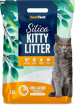 Natural Silica Cat Litter Crystals Cat Kitten Litter 7.6L | Pure Gel Crystal | Ultra Absorbent | Effective Odour Control | No Dust | Ultra Hygienic | Biodegradable