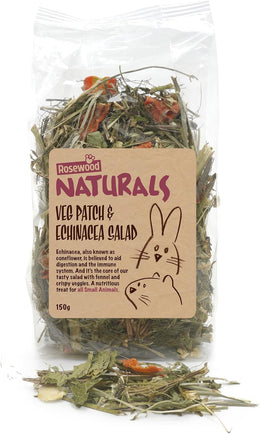 Rosewood Naturals Veg Patch & Echinacea Salad Small Animal Treat, Forage for Rabbits, Guinea Pigs, Chinchillas, Degus, Hamsters, Gerbils, Mice, Rats - 150g