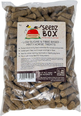 Horse Treats 1kg – Minty Flavour - Fibre Based – Low Sugar – Cereal Grain Free – Feed By Hand – Add To Treat Ball or Feed For Fussy Feeders – Occasional Snack For Horses – Clicker Training - Seedzbox