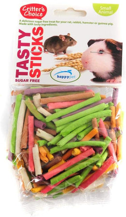 Critters Choice Tasty Sticks for Small Animals Sugar Free Healthy Delicious Chews Vitamin Enriched Snacks Treats for Rabbits Guinea Pigs Hamsters 75g