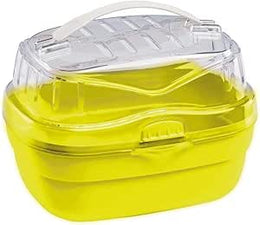 Ferplast Aladino Small Travel Cage for Hamsters and Other Rodents, Durable Plastic, Comfortable Handle, Secure Closure, 20x16x13.5cm, Green