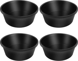 Rainmae 4pcs Rubber Feeder Pan - 4 Quart Durable Feed Pan, Resistant Horse Feed Bucket Bowl, Suitable for Horses, Goats, Chicken, Cats, Dogs, Dust Bath Container