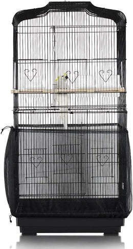 ASOCEA Bird Cage Seed Catcher Adjustable Bird Cage Cover Soft Nylon Mesh Skirt Parrot Birdcage Net for Parakeet Macaw African