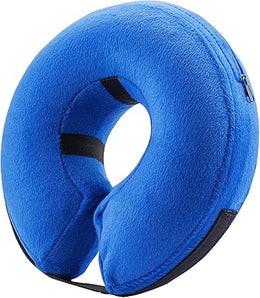 BENCMATE Protective Inflatable Collar for Dogs and Cats - Soft Pet Dog Cone Recovery Collar Does Not Block Vision E-Collar(Medium, Blue)