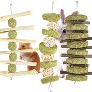 3Pcs Rabbit Chew Toys, Rabbits Cage Hanging Chew Toys Boredom Breakers Treats for Bunny Guinea Pigs Hamsters Gerbils Chinchilla and Other Small Pets for Teeth Grinding