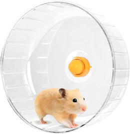Silent Spinner Hamster Wheel, 21cm/ 8.27Inch Hamster Exercise Wheel Transparent, Quite Running Wheel Washable, Plastic Small Animal Exercise Wheels for Gerbil Dwarf Rat Mice
