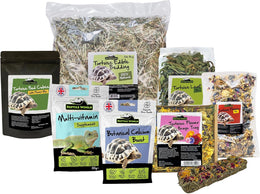 Tortoise Food Kit, Tortoise Food & Supplement Care Kit | Supplements & Treats Bundle for Tortoises | Bedding, Flowers, Leaves