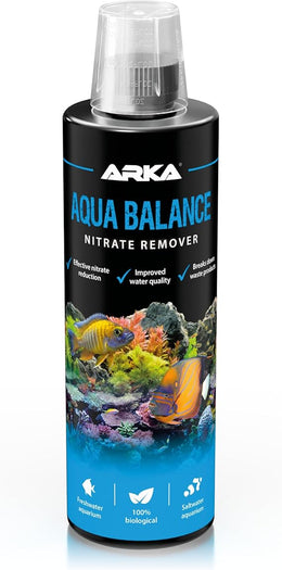 Nitrate remover aquarium – ARKA Aqua Balance 473 ml – biologically reduces nitrate, algae & water cloudiness – supports stable water quality & fish health – for freshwater & marine tanks