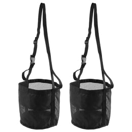 2 Pcs Horse Feed Bag Slow Feeding Hay Bucket with Adjustable Strap and Reinforced Bottom for Neck and Nose for Overnight Trip Weekend Camping Individual Feeding Horses