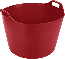 JMS we create smile - Extra Large Size 76L Genuine Flexible Tub rug Flexi Tub Trug Horse Feeding Bucket-MADE IN UK (Red)