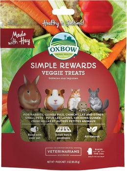 Oxbow Simple Rewards Veggie Baked Treats for Rabbits, Guinea Pigs and Small Animals 85g