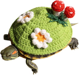 Tortoise Clothes | Cute Knitted Warm Adjustable,Cute Reptile Costume with 3D Mushroom - for Winter Cold Weather Small Medium Large Indoor Walking Party