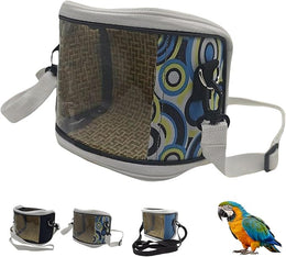 Bird Travel Sling – Airflow Crosbody Carry Tote, Foldable Cage Structure | Easy Carry Mesh Housing with Viewing Window for Small Animals on Outdoor Trips (Multicolor)