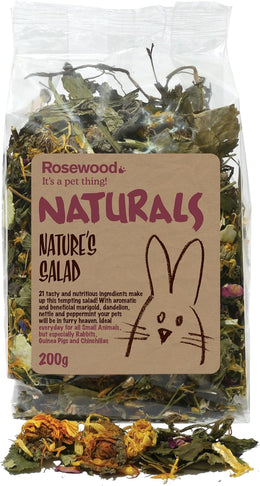 Rosewood Naturals Nature’s Salad, Small Animal Treat for Rabbits, Guinea Pigs, Chinchillas, Degus, Hamsters, Gerbils, Mice and Rats, 200g