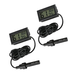 Reptile Tank Accessories, 2 Pack Digital Thermometer and Hygrometer, LCD Display Probe for Reptile Incubator, Terrariums, Pet Tanks, Temperature and Humidity Monitoring