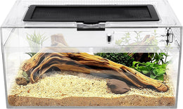 Basic Reptile Terrarium and Amphibian Kit Habitat Cage 17.8 x 30 x 15 cm Suitable for Raising Lizards, Turtles, Snakes, Chameleons, Jumping Spiders