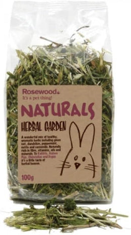 Rosewood Naturals Herbal Garden Salad, Small Animal Treat for Rabbits, Guinea Pigs, Chinchillas and Degus, 100g