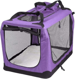 Petbarn Portable Soft Fabric Pet Carrier Folding Dog Cat Puppy Travel Transport Bag (Large, Purple)