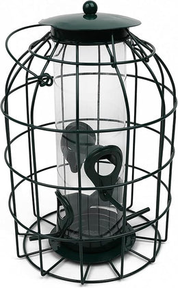 Large Heavy Duty Squirrel Proof Bird Feeder with Strong Metal Cage – Wild Bird Seed Feeder for Garden & Outdoor Use – Protects from Squirrels & Large Birds (Caged Feeder)