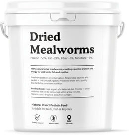 Dried Mealworms 10L Bucket – Natural High-Protein Wildlife Feed for Birds, Reptiles & Fish – 100% Pure Insect Protein – UK Packed Bulk Wild Bird Food